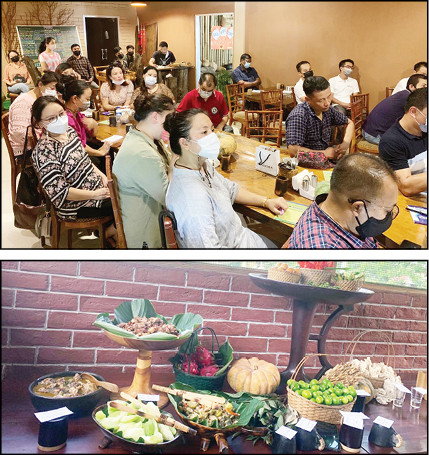 (Top) Participants during the capacity building programme organised by the JCC. (Bottom) A section of the indigenous Naga food display. (Morung Photos)